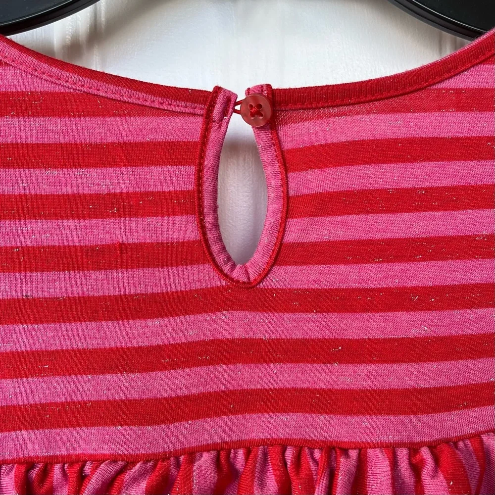 •Cat & Jack• Girls Shimmery Striped Ruffle Dress - Size XXL - Picture 6 of 9